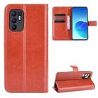 For OPPO Reno6 4G Crazy Horse Texture Horizontal Flip Leather Case with Holder & Card Slots & Lanyard(Brown) - 1