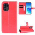 For OPPO Reno6 4G Crazy Horse Texture Horizontal Flip Leather Case with Holder & Card Slots & Lanyard(Red) - 1