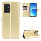 For OPPO Reno6 4G Crazy Horse Texture Horizontal Flip Leather Case with Holder & Card Slots & Lanyard(Gold) - 1