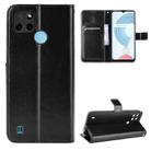 For OPPO Realme C21Y Crazy Horse Texture Horizontal Flip Leather Case with Holder & Card Slots & Lanyard(Black) - 1