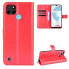 For OPPO Realme C21Y Crazy Horse Texture Horizontal Flip Leather Case with Holder & Card Slots & Lanyard(Red) - 1