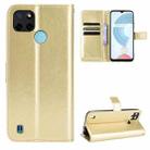 For OPPO Realme C21Y Crazy Horse Texture Horizontal Flip Leather Case with Holder & Card Slots & Lanyard(Gold) - 1