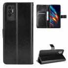 For Tecno Pova 2 Crazy Horse Texture Horizontal Flip Leather Case with Holder & Card Slots & Lanyard(Black) - 1