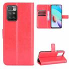 For Xiaomi Redmi 10 Crazy Horse Texture Horizontal Flip Leather Case with Holder & Card Slots & Lanyard(Red) - 1