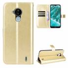 For Nokia C30 Crazy Horse Texture Horizontal Flip Leather Case with Holder & Card Slots & Lanyard(Gold) - 1