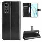 For ZTE Axon 30 5G Crazy Horse Texture Horizontal Flip Leather Case with Holder & Card Slots & Lanyard(Black) - 1