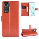 For ZTE Axon 30 5G Crazy Horse Texture Horizontal Flip Leather Case with Holder & Card Slots & Lanyard(Brown) - 1