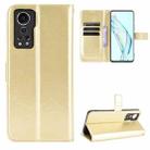 For ZTE Axon 30 5G Crazy Horse Texture Horizontal Flip Leather Case with Holder & Card Slots & Lanyard(Gold) - 1