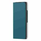 For Samsung Galaxy Z Fold3 5G Plain Leather Horizontal Flip Leather Case with Holder(Cyan Blue) - 2
