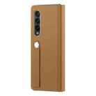 For Samsung Galaxy Z Fold3 5G Plain Leather Horizontal Flip Leather Case with Holder(Brown) - 3