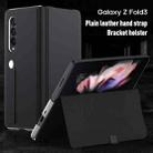 For Samsung Galaxy Z Fold3 5G Plain Leather Horizontal Flip Leather Case with Holder(Black) - 6