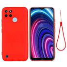 For OPPO Realme C21Y Foreign Version Solid Color Liquid Silicone Dropproof Full Coverage Protective Case(Red) - 1