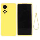 For Honor 50 Pro Solid Color Liquid Silicone Dropproof Full Coverage Protective Case(Yellow) - 1