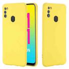 For Samsung Galaxy M21 2021 Solid Color Liquid Silicone Dropproof Full Coverage Protective Case(Yellow) - 1