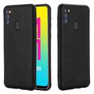 For Samsung Galaxy M21 2021 Solid Color Liquid Silicone Dropproof Full Coverage Protective Case(Black) - 1
