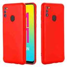 For Samsung Galaxy M21 2021 Solid Color Liquid Silicone Dropproof Full Coverage Protective Case(Red) - 1
