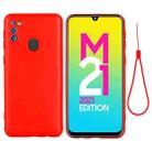 For Samsung Galaxy M21 2021 Solid Color Liquid Silicone Dropproof Full Coverage Protective Case(Red) - 2