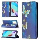 For Xiaomi Redmi 10 Colored Drawing Pattern Invisible Magnetic Horizontal Flip PU Leather Case with Holder & Card Slots & Wallet(Gold Butterflies) - 1