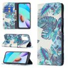 For Xiaomi Redmi 10 Colored Drawing Pattern Invisible Magnetic Horizontal Flip PU Leather Case with Holder & Card Slots & Wallet(Blue Leaves) - 1