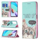 For Xiaomi Redmi 10 Colored Drawing Pattern Invisible Magnetic Horizontal Flip PU Leather Case with Holder & Card Slots & Wallet(Cat) - 1