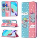 For Xiaomi Redmi 10 Colored Drawing Pattern Invisible Magnetic Horizontal Flip PU Leather Case with Holder & Card Slots & Wallet(Elephant) - 1