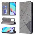 For Xiaomi Redmi 10 Rhombus Texture Horizontal Flip Magnetic Leather Case with Holder & Card Slots(Grey) - 1