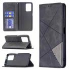 For Xiaomi Mi 11T Rhombus Texture Horizontal Flip Magnetic Leather Case with Holder & Card Slots(Black) - 1