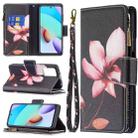 For Xiaomi Redmi 10 Colored Drawing Pattern Zipper Horizontal Flip Leather Case with Holder & Card Slots & Wallet(Lotus) - 1