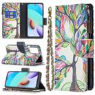 For Xiaomi Redmi 10 Colored Drawing Pattern Zipper Horizontal Flip Leather Case with Holder & Card Slots & Wallet(Tree) - 1