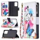 For Xiaomi Mi 11T Colored Drawing Pattern Zipper Horizontal Flip Leather Case with Holder & Card Slots & Wallet(Two Butterflies) - 1