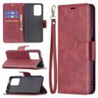 For Xiaomi Mi 11T Retro Lambskin Texture Pure Color Horizontal Flip PU Leather Case with Holder & Card Slots & Wallet & Lanyard(Red) - 1