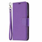 For Xiaomi Redmi 10 Litchi Texture Pure Color Horizontal Flip PU Leather Case with Holder & Card Slots & Wallet & Lanyard(Purple) - 2