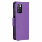 For Xiaomi Redmi 10 Litchi Texture Pure Color Horizontal Flip PU Leather Case with Holder & Card Slots & Wallet & Lanyard(Purple) - 3