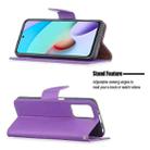 For Xiaomi Redmi 10 Litchi Texture Pure Color Horizontal Flip PU Leather Case with Holder & Card Slots & Wallet & Lanyard(Purple) - 4