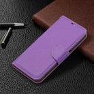 For Xiaomi Redmi 10 Litchi Texture Pure Color Horizontal Flip PU Leather Case with Holder & Card Slots & Wallet & Lanyard(Purple) - 6