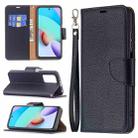 For Xiaomi Redmi 10 Litchi Texture Pure Color Horizontal Flip PU Leather Case with Holder & Card Slots & Wallet & Lanyard(Black) - 1