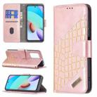For Xiaomi Redmi 10 Matching Color Crocodile Texture Horizontal Flip PU Leather Case with Wallet & Holder & Card Slots(Rose Gold) - 1