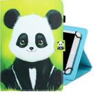 8 inch Universal Colored Drawing Horizontal Flip PU Leather Case with Holder & Card Slot(Panda) - 1