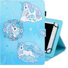 8 inch Universal Colored Drawing Horizontal Flip PU Leather Case with Holder & Card Slot(Unicorn) - 1