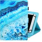 8 inch Universal Colored Drawing Horizontal Flip PU Leather Case with Holder & Card Slot(Blue Marble) - 1