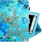 10 inch Universal Colored Drawing Horizontal Flip PU Leather Case with Holder & Card Slot(Butterfly Tower) - 1