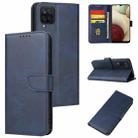 For Samsung Galaxy A12 Calf Texture Buckle Horizontal Flip Leather Case with Holder & Card Slots & Wallet(Blue) - 1