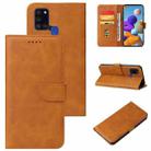 For Samsung Galaxy A21s Calf Texture Buckle Horizontal Flip Leather Case with Holder & Card Slots & Wallet(Khaki) - 1