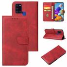 For Samsung Galaxy A21s Calf Texture Buckle Horizontal Flip Leather Case with Holder & Card Slots & Wallet(Red) - 1