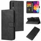 For Samsung Galaxy A50 Calf Texture Buckle Horizontal Flip Leather Case with Holder & Card Slots & Wallet(Black) - 1