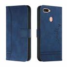 For OPPO A12 Retro Skin Feel Horizontal Flip Soft TPU + PU Leather Case with Holder & Card Slots & Photo Frame(Blue) - 1