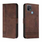 For OPPO A15 Retro Skin Feel Horizontal Flip Soft TPU + PU Leather Case with Holder & Card Slots & Photo Frame(Coffee) - 1