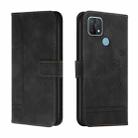 For OPPO A15 Retro Skin Feel Horizontal Flip Soft TPU + PU Leather Case with Holder & Card Slots & Photo Frame(Black) - 1