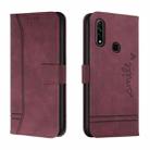 For OPPO A31 Retro Skin Feel Horizontal Flip Soft TPU + PU Leather Case with Holder & Card Slots & Photo Frame(Wine Red) - 1