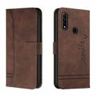 For OPPO A31 Retro Skin Feel Horizontal Flip Soft TPU + PU Leather Case with Holder & Card Slots & Photo Frame(Coffee) - 1